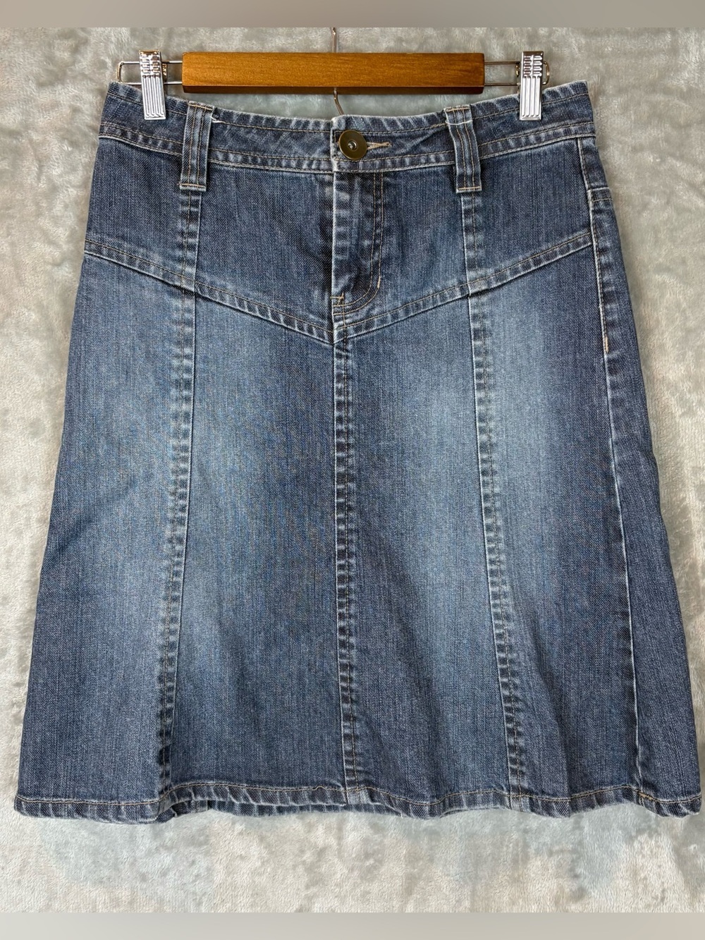 H&M Classic Blue Denim A-Line Skirt Wmn’s 4
